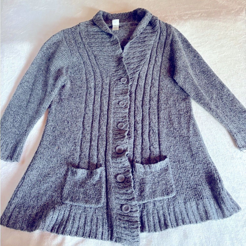 Just My Size Gray Classic Cardigan Sweater